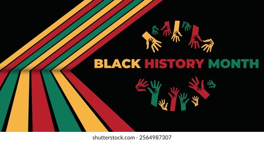 Black History Month. African American History. Celebrated annual. In February in United States and Canada. In October in Great Britain. Poster, card, banner, background. Vector illustration