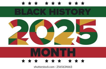 Black History Month. African American History. Celebrated annual. In February in United States and Canada. In October in Great Britain. Poster, card, banner, background. Vector illustration