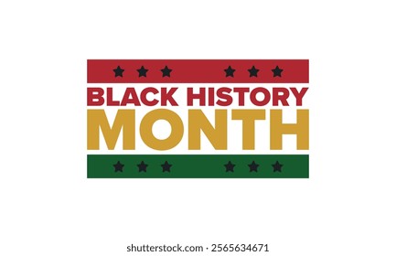 Black History Month. African American History. Celebrated annual. In February in United States and Canada. In October in Great Britain. Poster, card, banner, background. Vector illustration