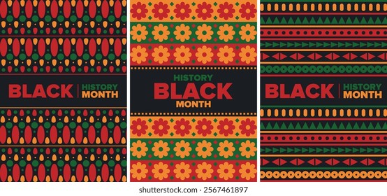 Black History Month. African American History. Celebrated annual. In February in United States and Canada. In October in Great Britain. Poster, card, banner, background. Vector illustration