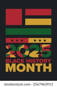 Black History Month. African American History. Celebrated annual. In February in United States and Canada. In October in Great Britain. Poster, card, banner, background. Vector illustration