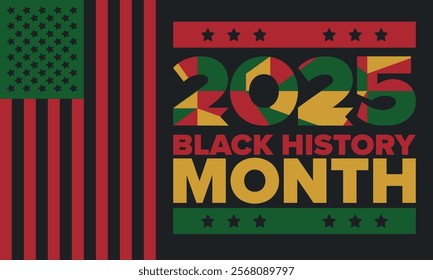 Black History Month. African American History. Celebrated annual. In February in United States and Canada. In October in Great Britain. Poster, card, banner, background. Vector illustration