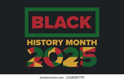 Black History Month. African American History. Celebrated annual. In February in United States and Canada. In October in Great Britain. Poster, card, banner, background. Vector illustration