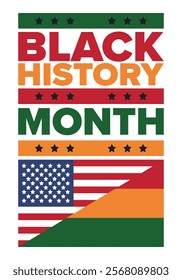 Black History Month. African American History. Celebrated annual. In February in United States and Canada. In October in Great Britain. Poster, card, banner, background. Vector illustration