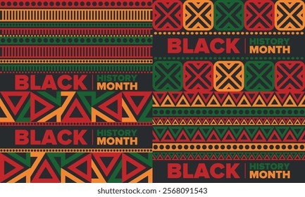 Black History Month. African American History. Celebrated annual. In February in United States and Canada. In October in Great Britain. Poster, card, banner, background. Vector illustration