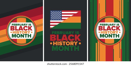 Black History Month. African American History. Celebrated annual. In February in United States and Canada. In October in Great Britain. Poster, card, banner, background. Vector illustration