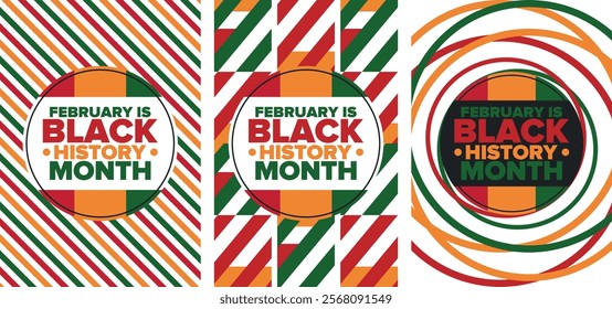 Black History Month. African American History. Celebrated annual. In February in United States and Canada. In October in Great Britain. Poster, card, banner, background. Vector illustration