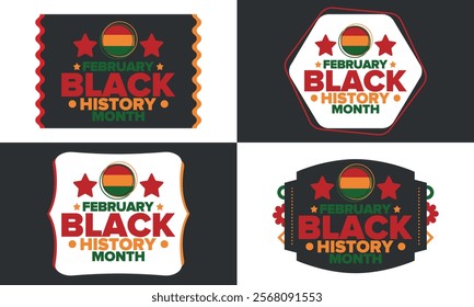 Black History Month. African American History. Celebrated annual. In February in United States and Canada. In October in Great Britain. Poster, card, banner, background. Vector illustration