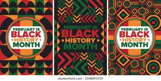 Black History Month. African American History. Celebrated annual. In February in United States and Canada. In October in Great Britain. Poster, card, banner, background. Vector illustration