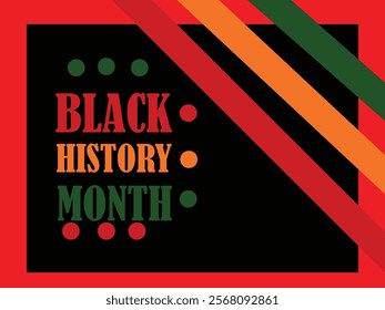 Black History Month. African American History card with nice and creative symbols on color background