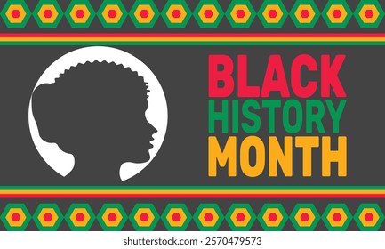 Black History Month. African American History . celebrated in February and October in US, Canada, UK, Africa, Ireland. Pattern classic color background template use to banners, cards, posters, book