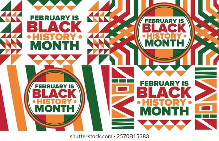 Black History Month. African American History. Celebrated annual. In February in United States and Canada. In October in Great Britain. Poster, card, banner, background. Vector illustration