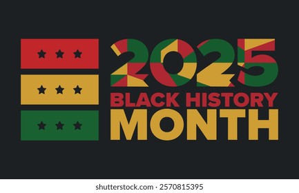 Black History Month. African American History. Celebrated annual. In February in United States and Canada. In October in Great Britain. Poster, card, banner, background. Vector illustration