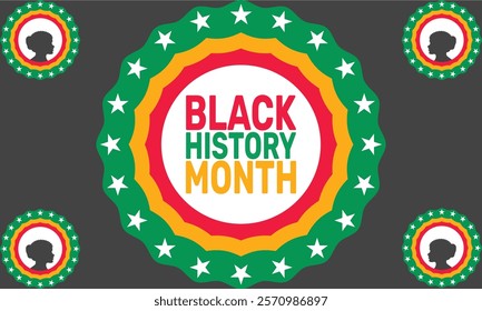 Black History Month. African American History month. celebrated in February and October in US, Canada, UK, Africa, Ireland. Pattern classic color background use to banners, cards, posters, book