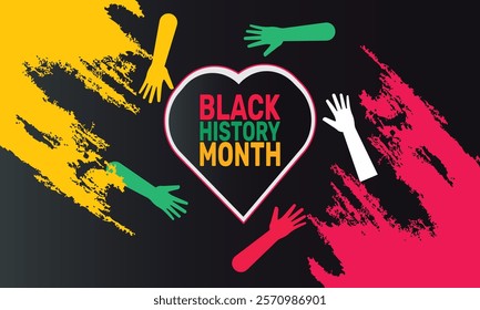 Black History Month. African American History month. celebrated in February and October in US, Canada, UK, Africa, Ireland. Pattern classic color background use to banners, cards, posters, book