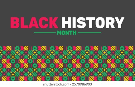 Black History Month. African American History month. celebrated in February and October in US, Canada, UK, Africa, Ireland. Pattern classic color background use to banners, cards, posters, book