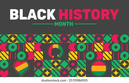 Black History Month. African American History month. celebrated in February and October in US, Canada, UK, Africa, Ireland. Pattern classic color background use to banners, cards, posters, book