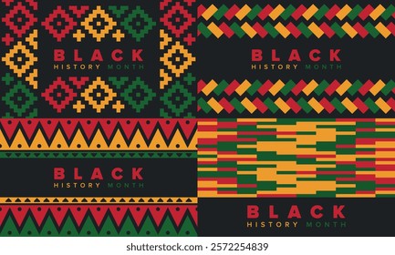 Black History Month. African American History. Celebrated annual. In February in United States and Canada. In October in Great Britain. Poster, card, banner, background. Vector illustration