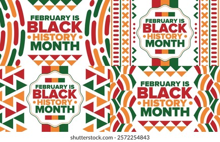 Black History Month. African American History. Celebrated annual. In February in United States and Canada. In October in Great Britain. Poster, card, banner, background. Vector illustration