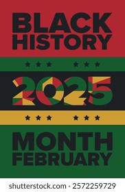 Black History Month. African American History. Celebrated annual. In February in United States and Canada. In October in Great Britain. Poster, card, banner, background. Vector illustration