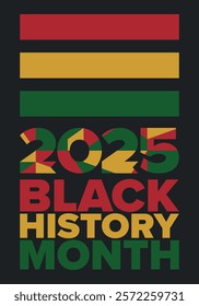 Black History Month. African American History. Celebrated annual. In February in United States and Canada. In October in Great Britain. Poster, card, banner, background. Vector illustration