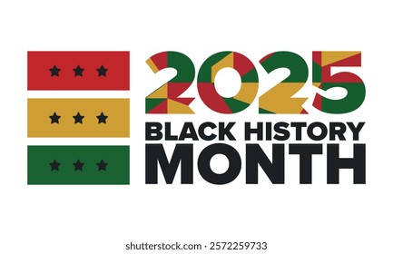 Black History Month. African American History. Celebrated annual. In February in United States and Canada. In October in Great Britain. Poster, card, banner, background. Vector illustration