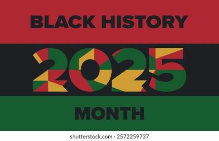 Black History Month. African American History. Celebrated annual. In February in United States and Canada. In October in Great Britain. Poster, card, banner, background. Vector illustration