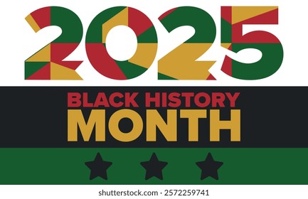 Black History Month. African American History. Celebrated annual. In February in United States and Canada. In October in Great Britain. Poster, card, banner, background. Vector illustration