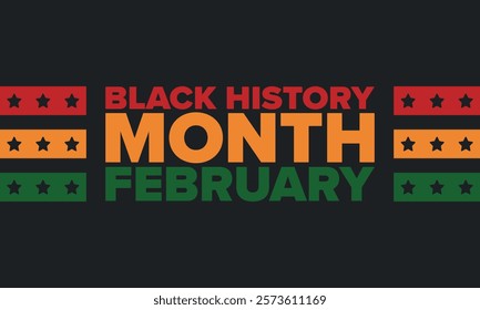 Black History Month. African American History. Celebrated annual. In February in United States and Canada. In October in Great Britain. Poster, card, banner, background. Vector illustration