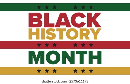 Black History Month. African American History. Celebrated annual. In February in United States and Canada. In October in Great Britain. Poster, card, banner, background. Vector illustration