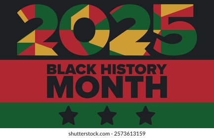 Black History Month. African American History. Celebrated annual. In February in United States and Canada. In October in Great Britain. Poster, card, banner, background. Vector illustration