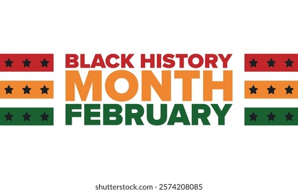 Black History Month. African American History. Celebrated annual. In February in United States and Canada. In October in Great Britain. Poster, card, banner, background. Vector illustration