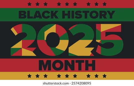 Black History Month. African American History. Celebrated annual. In February in United States and Canada. In October in Great Britain. Poster, card, banner, background. Vector illustration