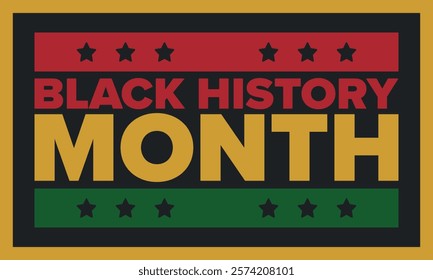 Black History Month. African American History. Celebrated annual. In February in United States and Canada. In October in Great Britain. Poster, card, banner, background. Vector illustration