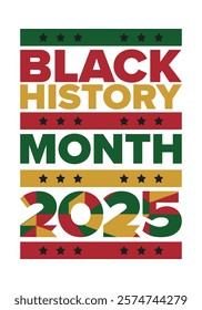 Black History Month. African American History. Celebrated annual. In February in United States and Canada. In October in Great Britain. Poster, card, banner, background. Vector illustration