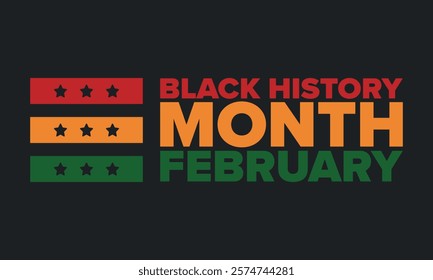 Black History Month. African American History. Celebrated annual. In February in United States and Canada. In October in Great Britain. Poster, card, banner, background. Vector illustration