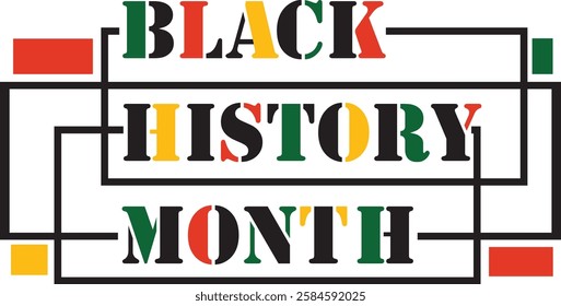 Black history month African American history celebration vector illustration design with square design