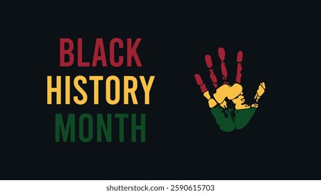 Black History Month. African American History.Card, background.Horizontal banner template design, poster with text.