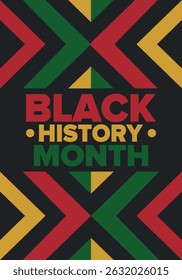 Black History Month. African American History. Celebrated annual. In February in United States and Canada. In October in Great Britain. Poster, card, banner, background. Vector illustration
