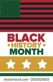 Black History Month. African American History. Celebrated annual. In February in United States and Canada. In October in Great Britain. Poster, card, banner, background. Vector illustration
