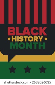 Black History Month. African American History. Celebrated annual. In February in United States and Canada. In October in Great Britain. Poster, card, banner, background. Vector illustration
