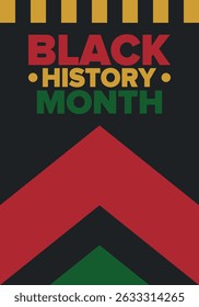 Black History Month. African American History. Celebrated annual. In February in United States and Canada. In October in Great Britain. Poster, card, banner, background. Vector illustration