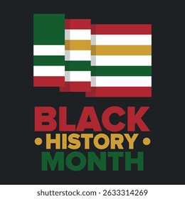 Black History Month. African American History. Celebrated annual. In February in United States and Canada. In October in Great Britain. Poster, card, banner, background. Vector illustration