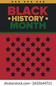 Black History Month. African American History. Celebrated annual. In February in United States and Canada. In October in Great Britain. Poster, card, banner, background. Vector illustration