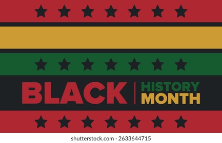 Black History Month. African American History. Celebrated annual. In February in United States and Canada. In October in Great Britain. Poster, card, banner, background. Vector illustration