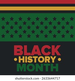 Black History Month. African American History. Celebrated annual. In February in United States and Canada. In October in Great Britain. Poster, card, banner, background. Vector illustration