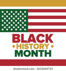Black History Month. African American History. Celebrated annual. In February in United States and Canada. In October in Great Britain. Poster, card, banner, background. Vector illustration