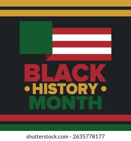 Black History Month. African American History. Celebrated annual. In February in United States and Canada. In October in Great Britain. Poster, card, banner, background. Vector illustration
