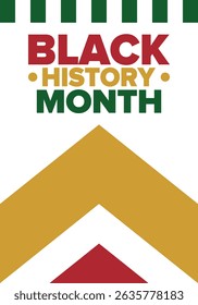 Black History Month. African American History. Celebrated annual. In February in United States and Canada. In October in Great Britain. Poster, card, banner, background. Vector illustration