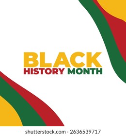 Black History Month. African American History. Celebrated annual. In February in United States and Canada. In October in Great Britain. Poster, card, banner, background. Vector illustration